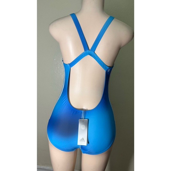NWT Adidas Blue One-Piece Racerback Swimsuit - Picture 6 of 12